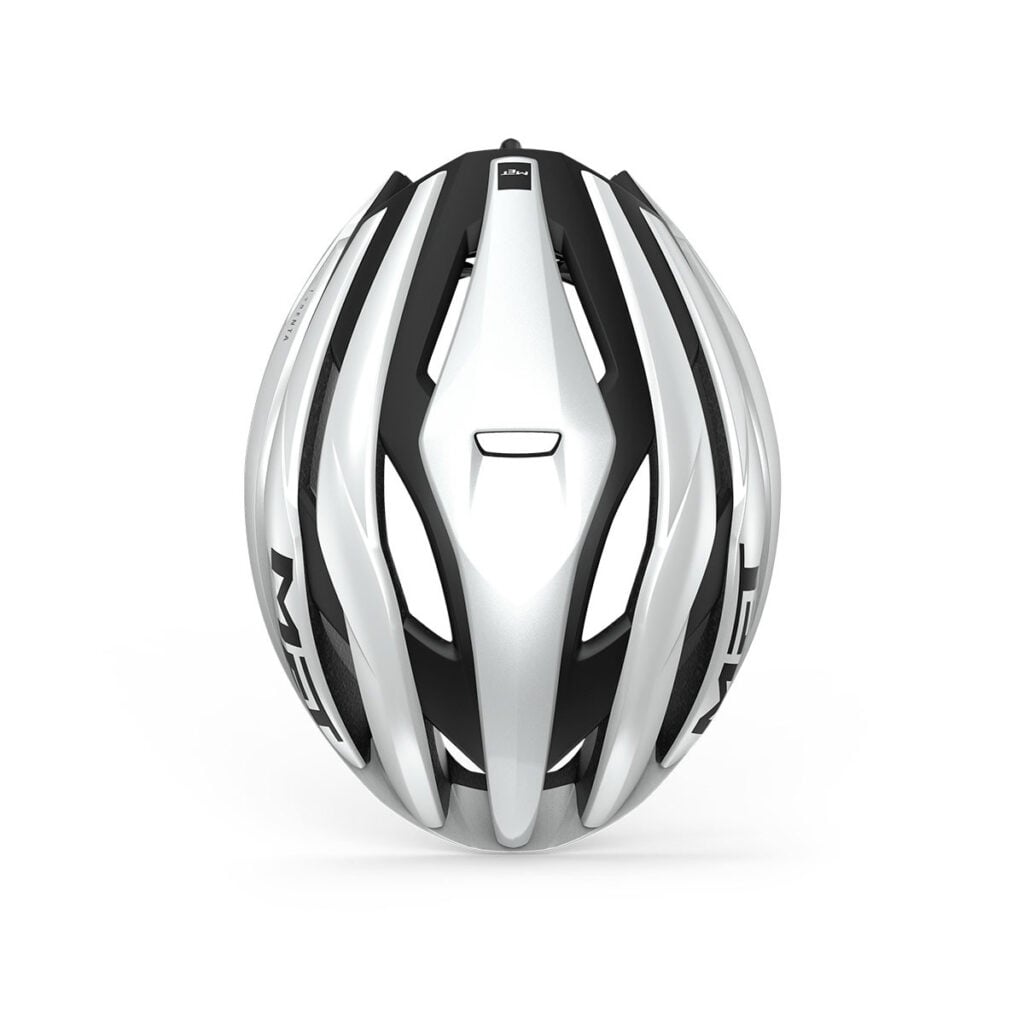MET Trenta MIPS Helmet White Black top view