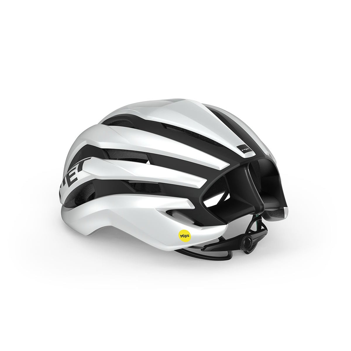 MET Trenta MIPS Helmet White Black rear angle