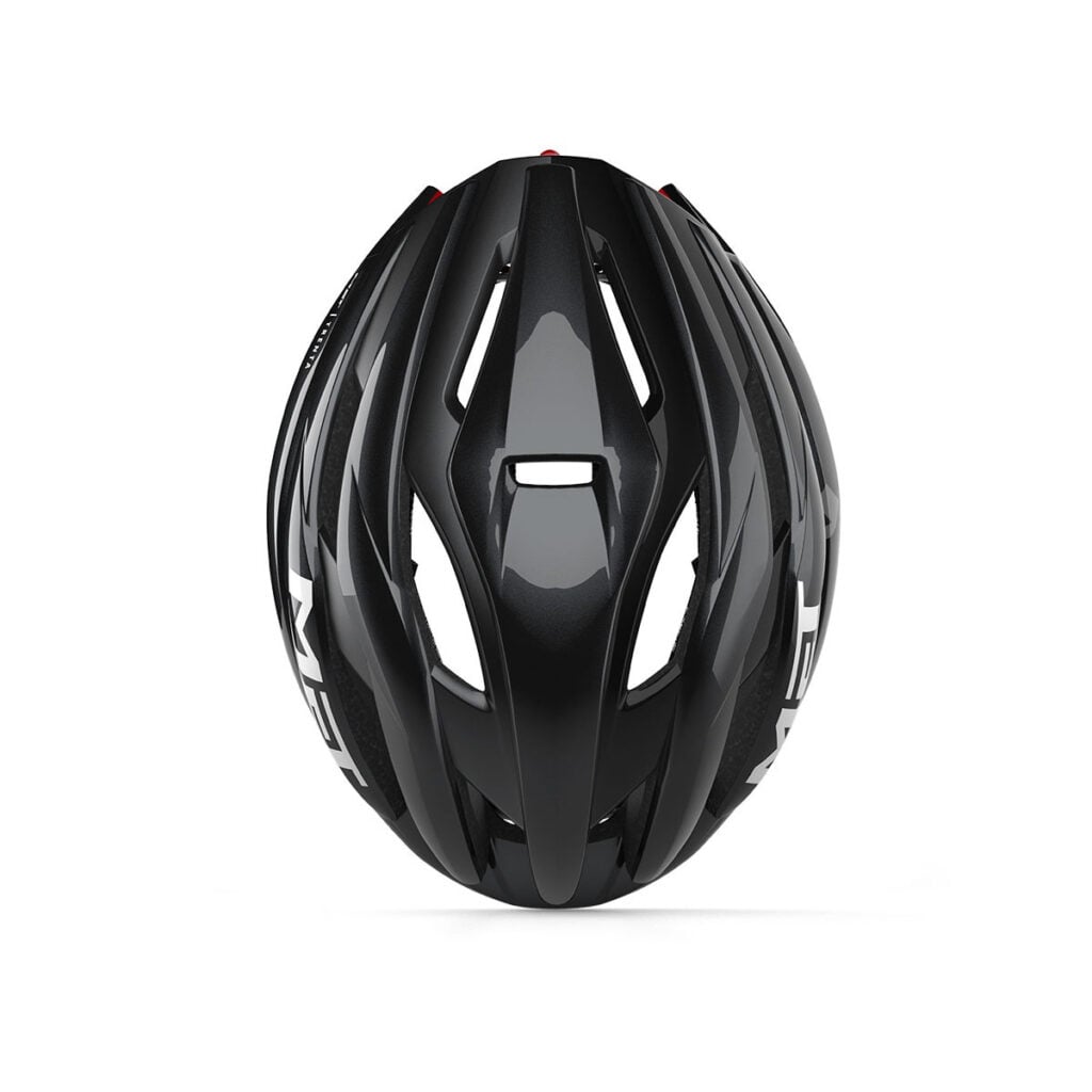 MET Trenta MIPS Helmet Black Red Gloss top view