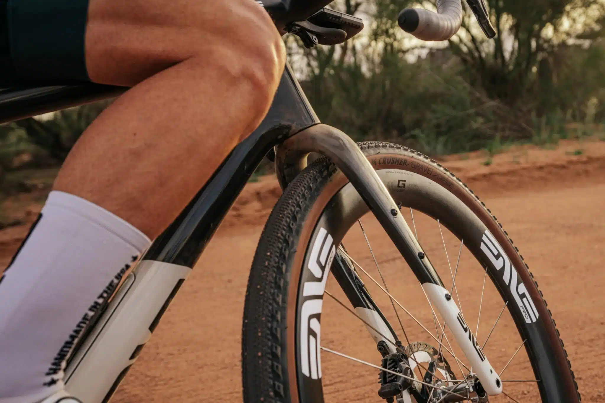 close up of cyclist sitting on an enve bike